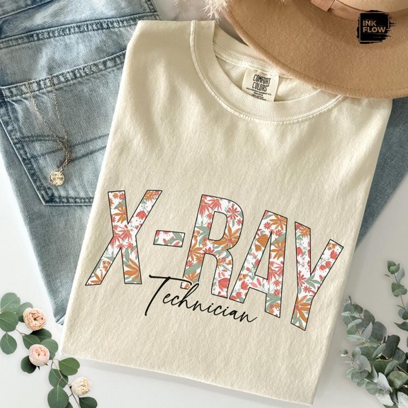 Floral X Ray Technician Shirt X Ray T Shirt Rad Tech Radiology Wildflowers Floral Gift Radiologic Technologist Boho Gift All Size S-3XL