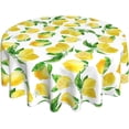 thumbnail image 1 of Floral Yellow Lemon Tablecloth Round 60 Inch Summer Tablecloth Waterproof Wrinkle Free Lemonade Tablecloth Kitchen Circle Table Cloth Cover Mat for Party Dinning Tabletop Wedding Home Decor, 1 of 6
