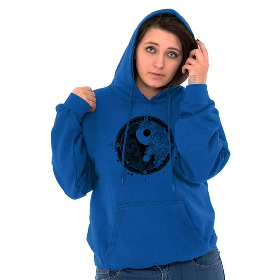Floral Yin Yang Symbolic Spiritual Hoodie Sweatshirt Women Brisco Brands X