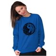 thumbnail image 1 of Floral Yin Yang Symbolic Spiritual Women Crewneck Sweatshirt Brisco Brands L, 1 of 6