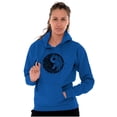 thumbnail image 1 of Floral Yin Yang Symbolic Spiritual Women Plus Size Graphic Pullover Hoodie Brisco Brands 2X, 1 of 3