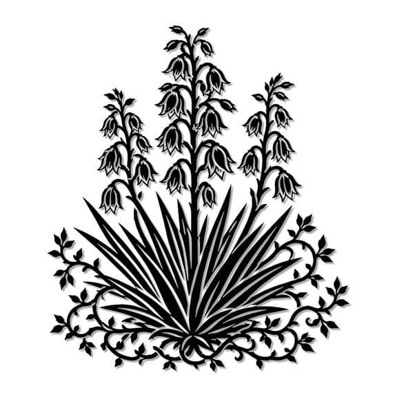 Floral Yucca Plant Metal Wall Art WallArt Decor Metal Outdoor Decor Metal Signs Rustic Vintage Farmhouse Artwork Elegant Home Decor Wall Decoration for Living Room Bedroom Patio Garden