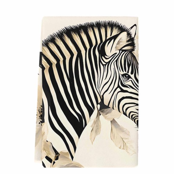 Floral Zebra Microfiber Kitchen Towel, Black Stripes Flowers Plant Spring Botanical Soft Absorbent Dish Towels, Quick Drying Washable Dishcloths for Kitchen Cleaning, Drying Dishes, 18x28 Inches