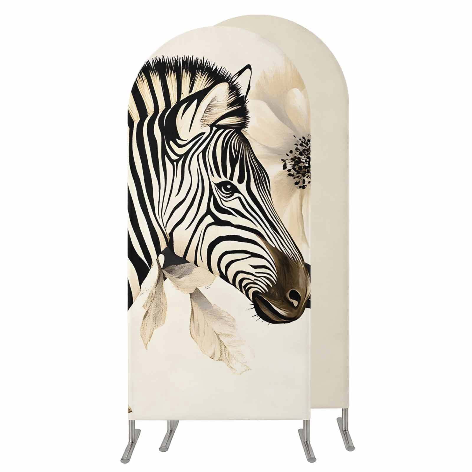 Zebra Arch Floral Zebra Wedding Arch Cover,Stretchy Spandex Arch Backdrop Stand ...