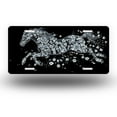 thumbnail image 1 of Floral adorned Galloping Horse Front License Plate, Metal License Plate, Funny Standard Plates Personalized Novelty Decorative For Men/Women/Boys/Girls Car 6×12 Inch, 1 of 7
