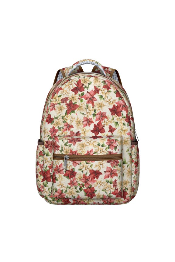 Floral and Bee Artwork Backpack - Waterproof Ergonomic Student Backpack