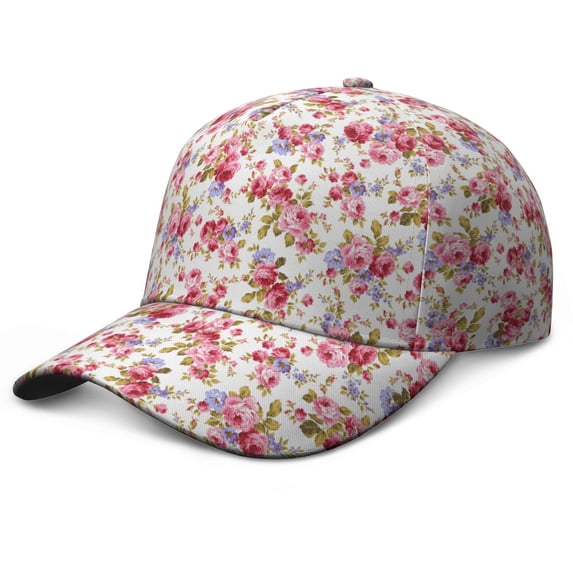 Floral and Bee Artwork Baseball Cap – Vintage Botanical Adjustable Dad Hat with Artistic Watercolor Floral Print