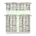 thumbnail image 1 of Floral and Bee Artwork Kitchen Curtains Set - Tropical Flower Tier Curtains with Valance, 1 of 3