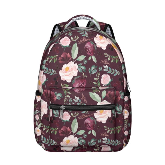 Floral and Bee Artwork Students’s Backpack Fashionable and Multifunctional School Bag with Tropical Flower and Leaves Design for Student and Student