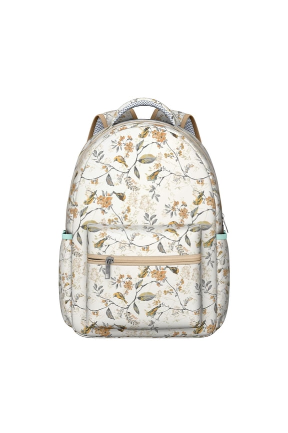 Floral and Bee Artwork Students’s Backpack Fashionable and Wear-Resistant School Bag with Artistic Watercolor Flower Pattern for Student and Student