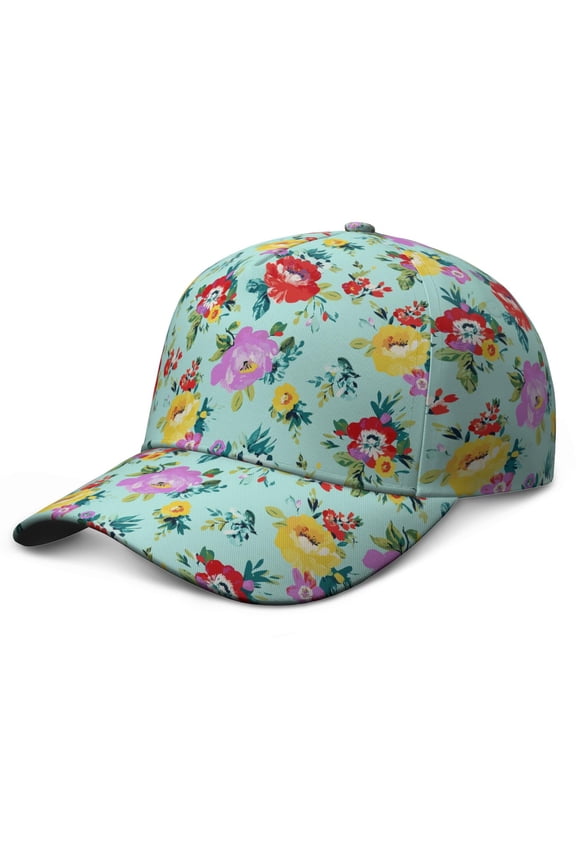 Floral and Hummingbird Baseball Cap Adjustable Snapback