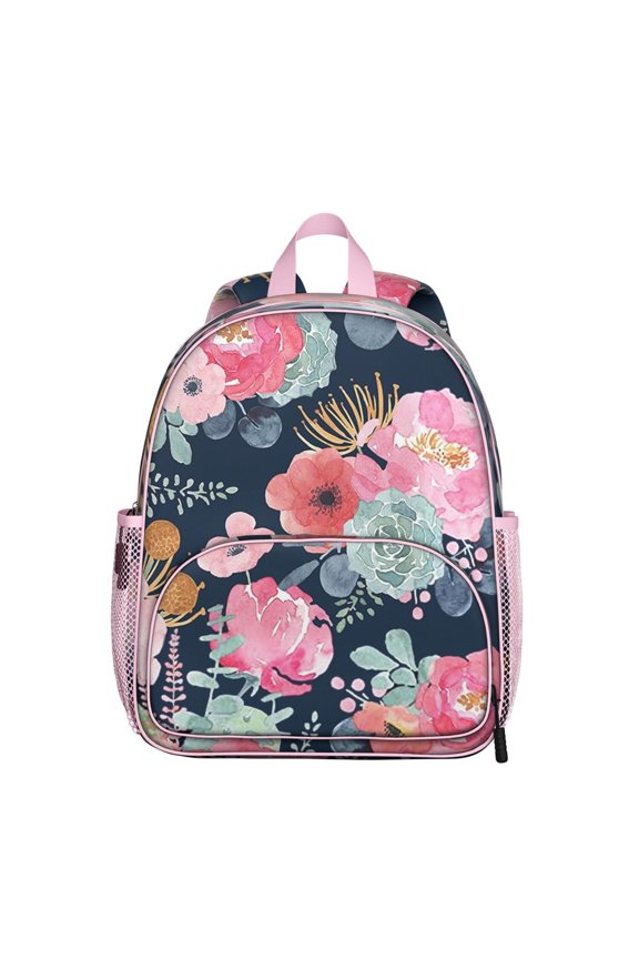 Floral and Hummingbird Illustration School Backpack - Breathable & Adjustable