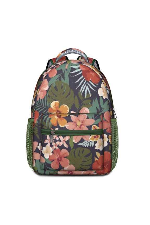 Floral and Leopard Design Waterproof Bookbag - Ergonomic Backpack for Commuters