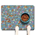 thumbnail image 1 of Floral and Leopard Pet Bowl Mat - Unique Design, Waterproof Dog Feeding Mat for Messy Eaters, 1 of 4
