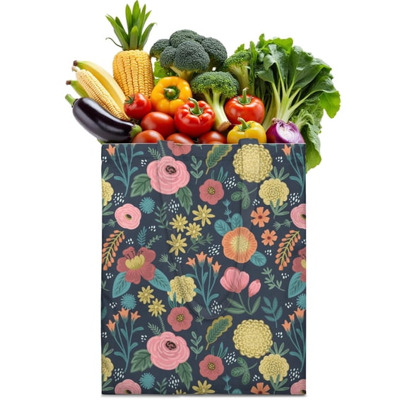 Floral and Leopard Print Canvas Tote – Reusable Boho Bag for Daily Use