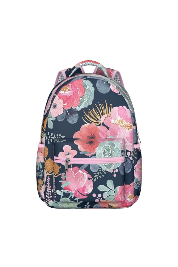 Floral and Leopard Print Students’s Backpack Lightweight, Comfortable School Backpack with Watercolor Flower Pattern for Student and Student