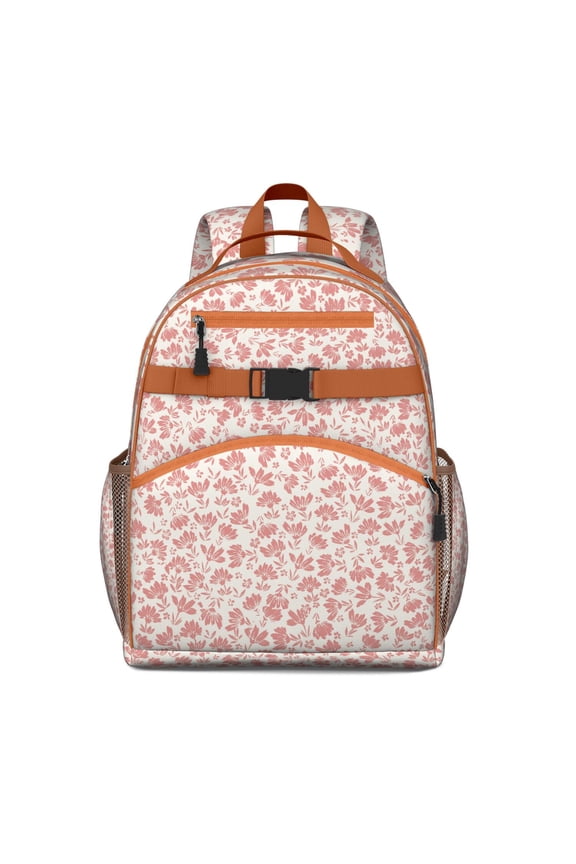 Floral and Leopard Print Waterproof Backpack for Teens with Durable Zippers