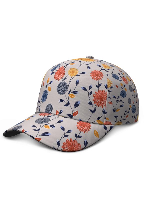 Floral and Skull Baseball Cap Adjustable Snapback