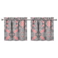 thumbnail image 1 of Floral and Skull Curtains - 2 PCS Edgy Vintage Floral Pattern, Farmhouse Style Tier Curtains, 27.5x24 Inch, 1 of 4