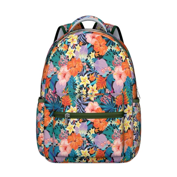 Floral and Skull Design Bookbag - Durable Ergonomic Backpack for Commuters