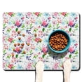 thumbnail image 1 of Floral and Skull Pet Food Mat - Retro Floral Print Dog Feeding Mat, Non-Slip Rubber Base for Floor Protection, 1 of 5