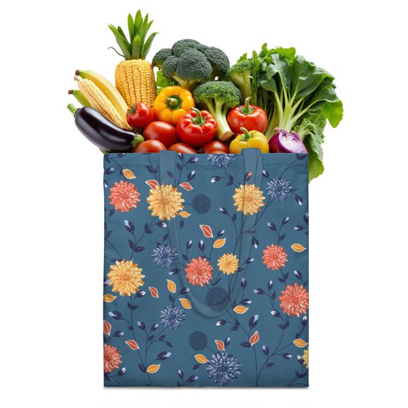 Floral and Skull Print Canvas Tote – Boho Reusable Bag for Creative Styles
