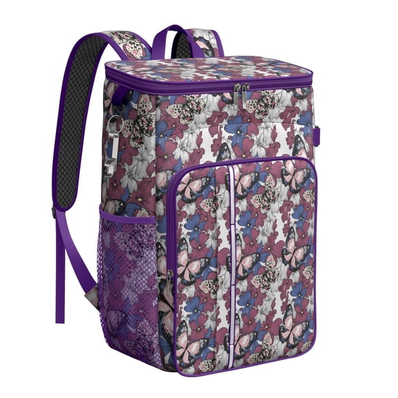 Floral and Tropical Butterfly Backpack Cooler – Leakproof Waterproof Lunch Bag for Picnics, Work, Beach Days & Nature Hikes