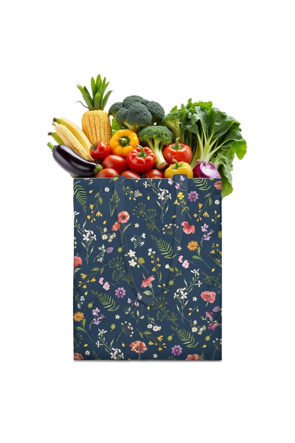 Floral and Wildflower Canvas Tote – Bright and Colorful Rustic Farmhouse Style Bag