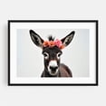 thumbnail image 1 of Floral baby donke - Photography Animal Humor Floral Wildlife Farmhouse Portrait Rustic Black Framed Wall Art Print 5 x 7 inches, 1 of 4