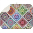 thumbnail image 1 of Floral boho countertop drying mat 18x24 Inch made with microfiber, washable and great for coffee makers or drying stations, 1 of 5
