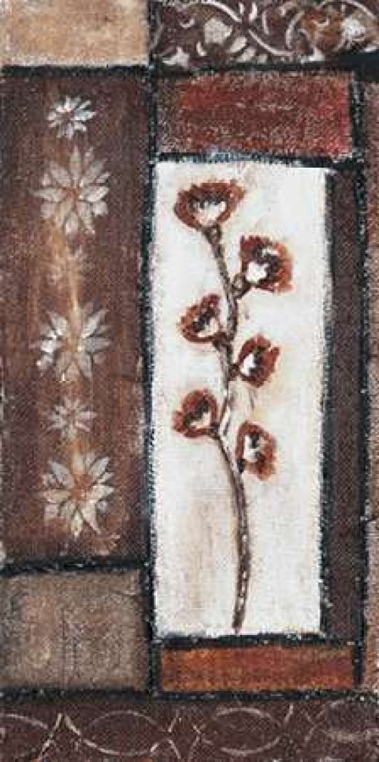Floral brown I Canvas Art - O Elki (24 x 48)