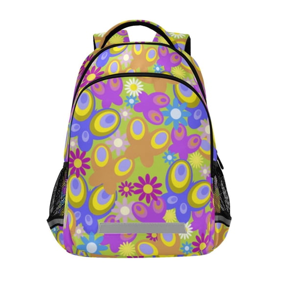 Floral butterfly psychedelic pattern Backpack with Chest Strap, Laptop Backpack, Travel Hiking Rucksack, Knapsack