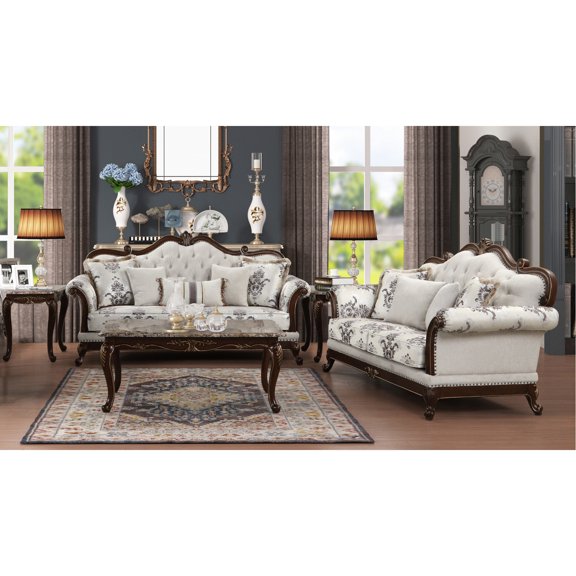 Floral - decorated Traditional Furniture | Used in Primary Living Area | Offer a Royal and Comfortable Seating