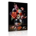 thumbnail image 1 of Floral disco ball canvas framed decorative painting, vintage still life print, wildflower bouquet, ultra-cool art poster print, wildflower bouquet, living room and bedroom, home decor., 1 of 10