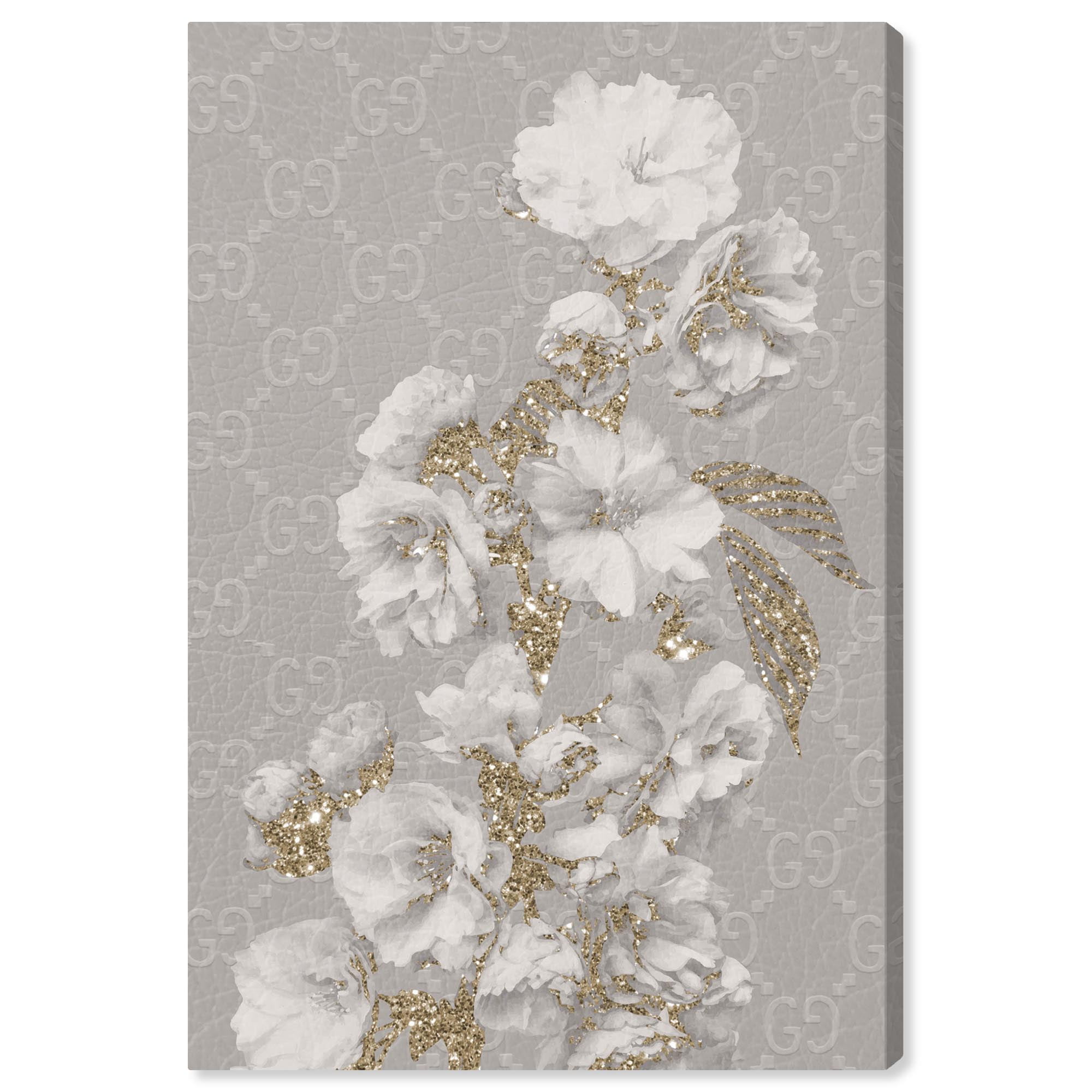 Floral Canvas Wall Art in Classic Delicate Farmhouse Style