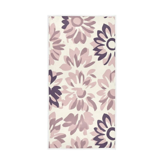 Floral in Purple and Gray Tones Face Towel Absorbent Hand Towels Bath Sport Gym