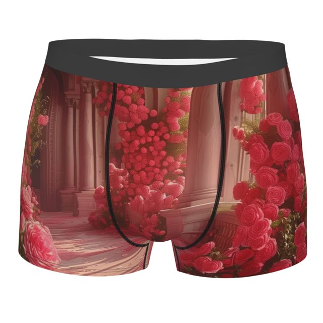 Floral in Romantic Men's Novelty Briefs Funny Shorts Hilarious Gag