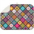 thumbnail image 1 of Floral microfiber drying mat 18x24 Inch with boho design, washable and space-efficient, ideal for apartments and RV kitchens, 1 of 4