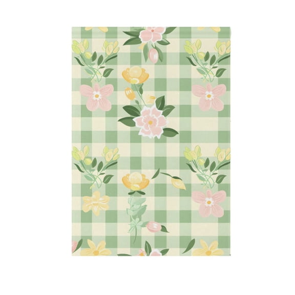 Floral on Green Lattice Garden Flag House Banner 28" x 40" Double Sided Outdoor Yard Decoration