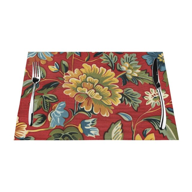 Floral painting in watercolor PVC meal mat, dining table mat PVC