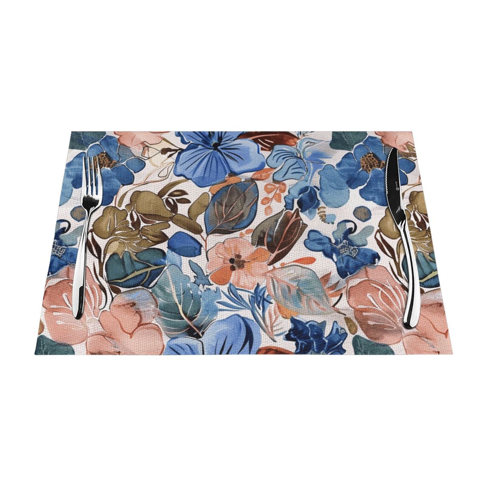 Floral painting in watercolor mat, heatresistant dining table mat