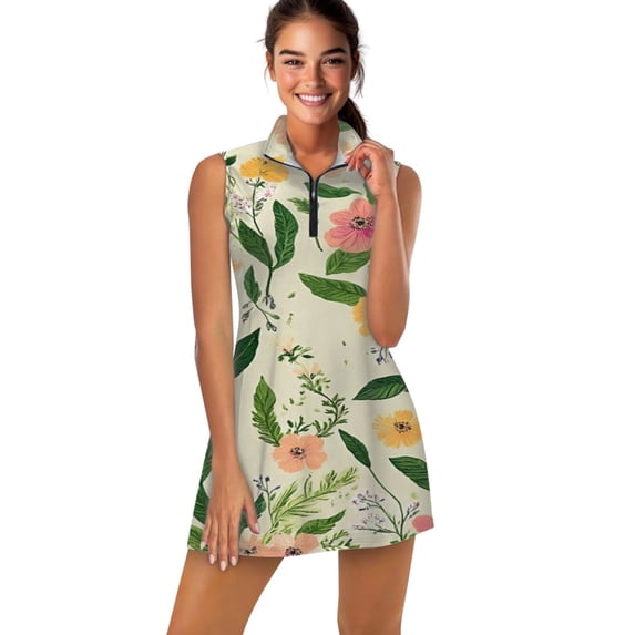 Floral pattern pretty pastel flowers Sports Dresses Women Tennis Dress Outdoor Badminton Golf Quick-Drying And Breathable Sports Dress