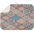 thumbnail image 1 of Floral patterned boho kitchen drying mat 18x24 Inch with soft microfiber texture, washable and functional, perfect for daily dish use, 1 of 5