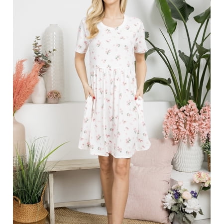 Floral pink dress