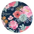 thumbnail image 1 of Floral print elastic edge tablecloth, perfect for round tables, water-resistant polyester cover fits 44-52 inch, large edition, 1 of 7