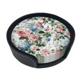 Floral wallpaper design coasters 6piece set, ceramic cup holder