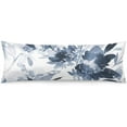 thumbnail image 1 of Florals Body Pillow Cover Navy Watercolor Flowers Long Pillow Case with Zipper Decorative Bedding Pillowcase Boho Floral Throw Pillow Covers Soft Cushion Pillow Case for Bedroom,20"x54",Blue White, 1 of 5