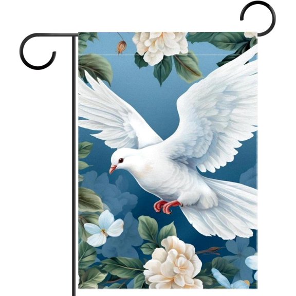 Florals Dove Bird Garden Flag 12x18 Vertical Double Sided Farmhouse Holiday Outside Decorations Yard Flag