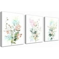 thumbnail image 1 of Florals Pictures Wall Art Flowers Rose Canvas Eucalyptus Botanical Plants Paintings Leaf Prints, Minimalist Simple Artwork Framed for Bathroom Living Room Bedroom Office Home Decor 12"x16"x3, 1 of 6