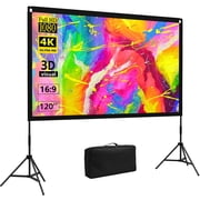 Florascent Outdoor Projector Screen with Stand 120 inch 169 Portable 4K HD Movie Screen for Backyard, Indoor Home Theater